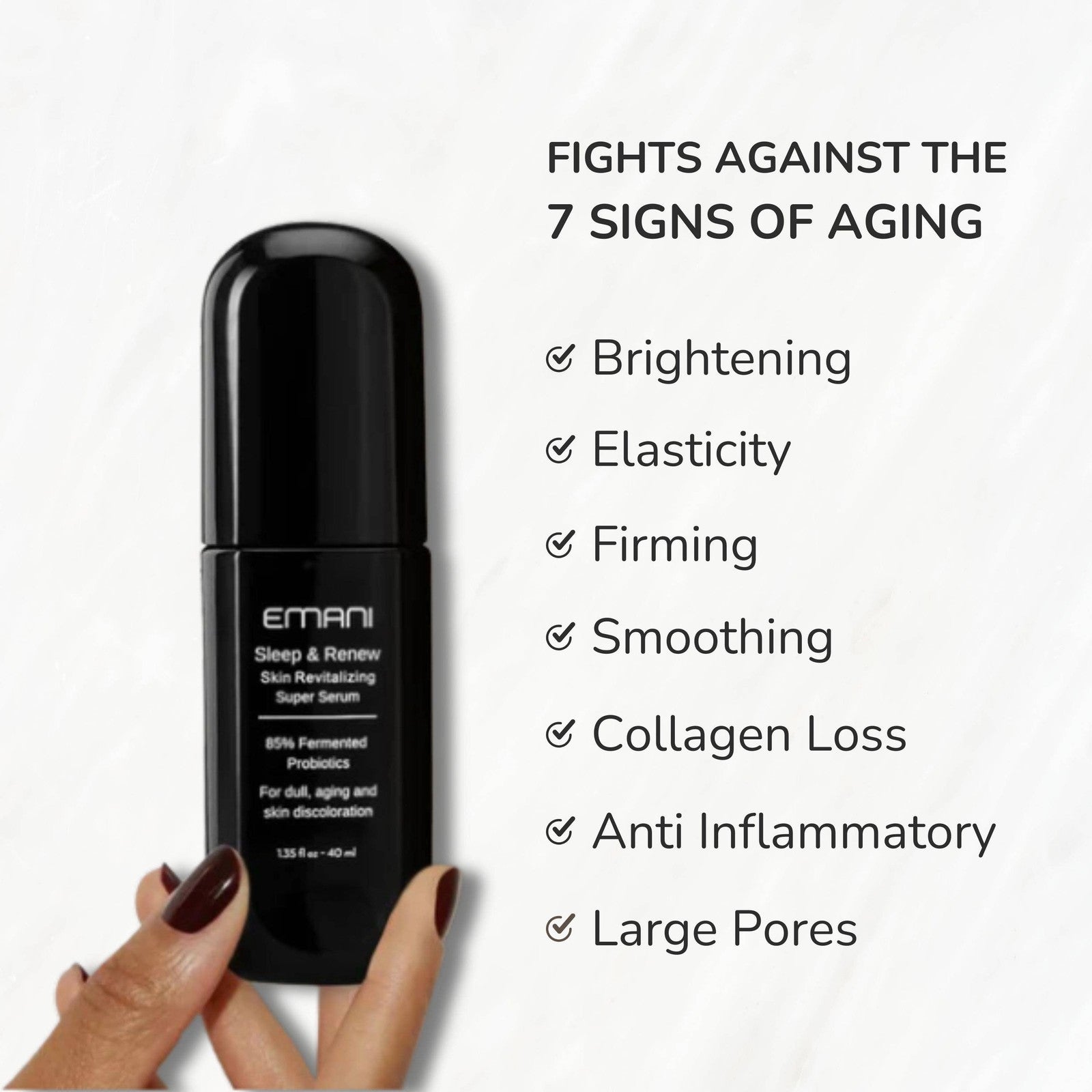 EMANI VEGAN COSMETICS - Sleep & Renew Super Serum - Cell Turnover and Refine Pores