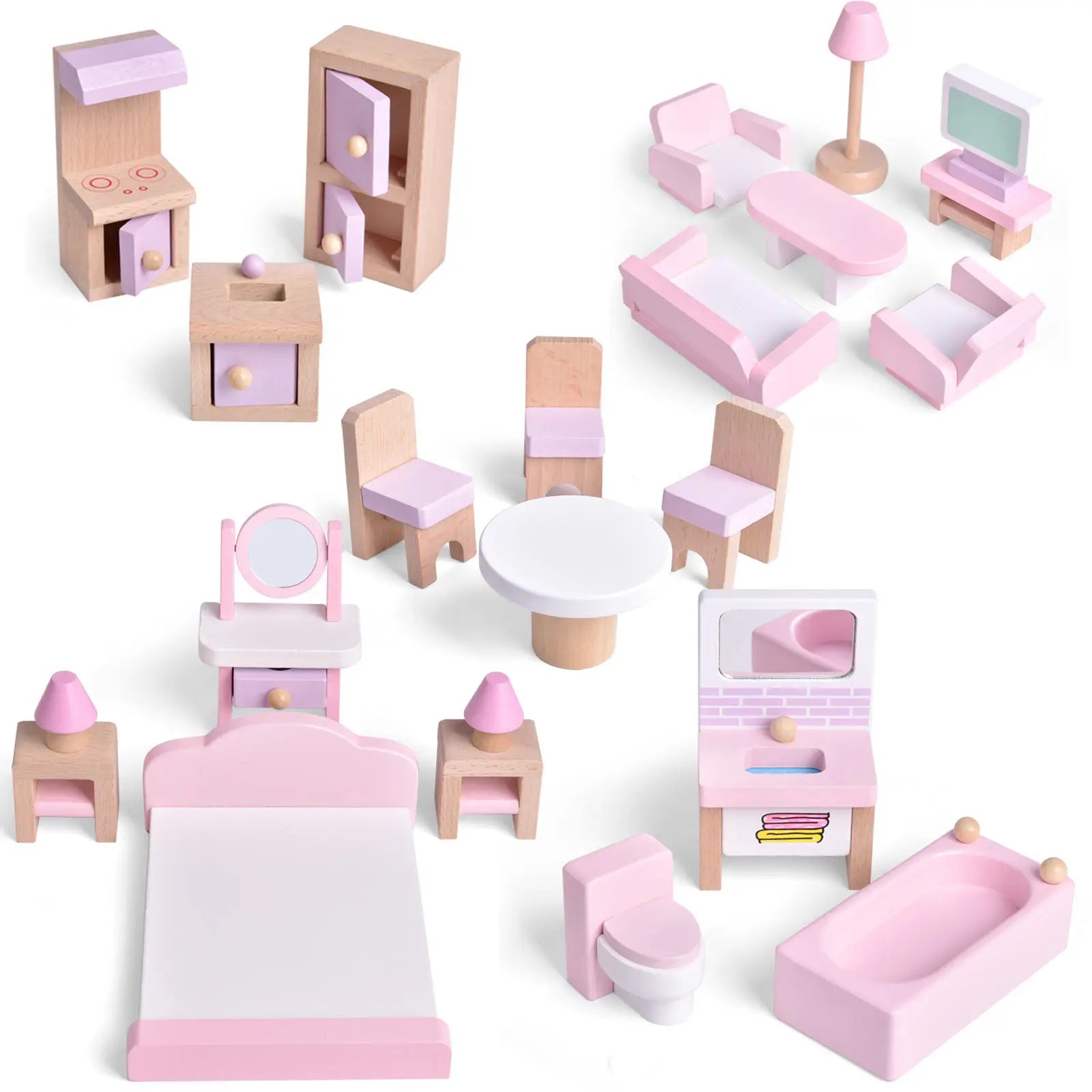 Wooden Doll House Furniture Accessories