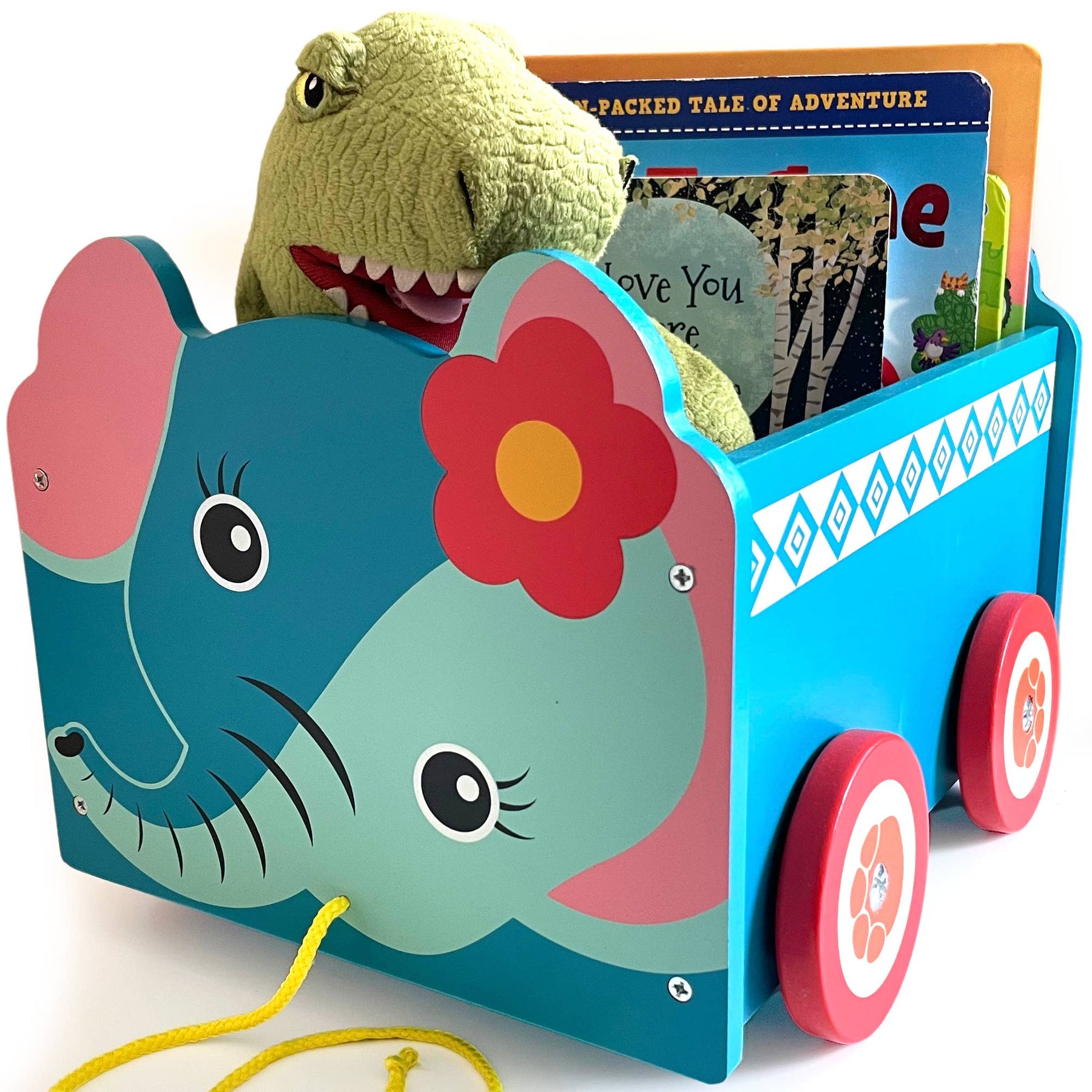 ELEPHANT PULL ALONG TOY BOX Flat Packed