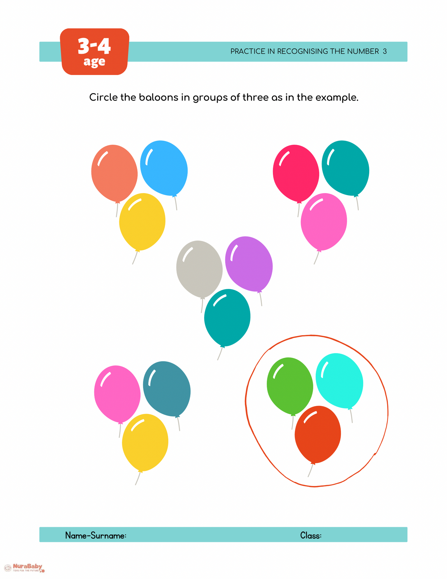 🎈 Learning Numbers Through Play: Grouping Balloons in Threes!