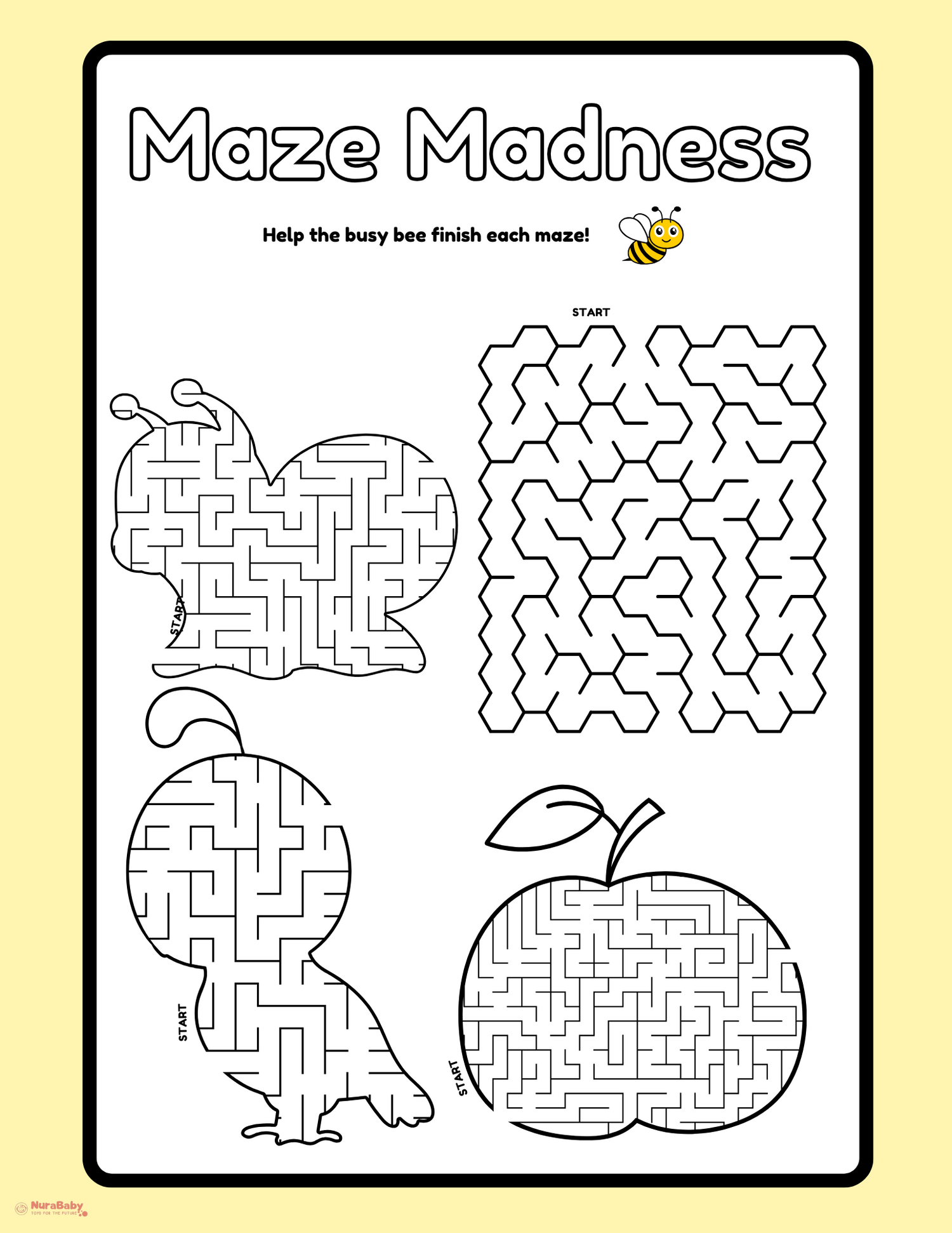 🐝 Maze Madness: Fun Brain Boosters for Little Learners!