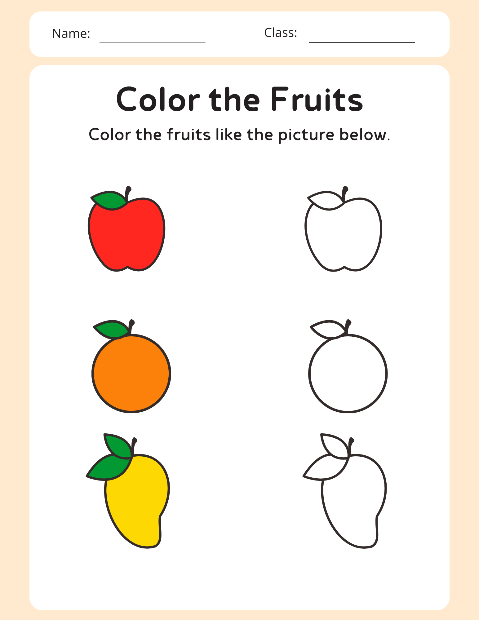 Color the Fruits