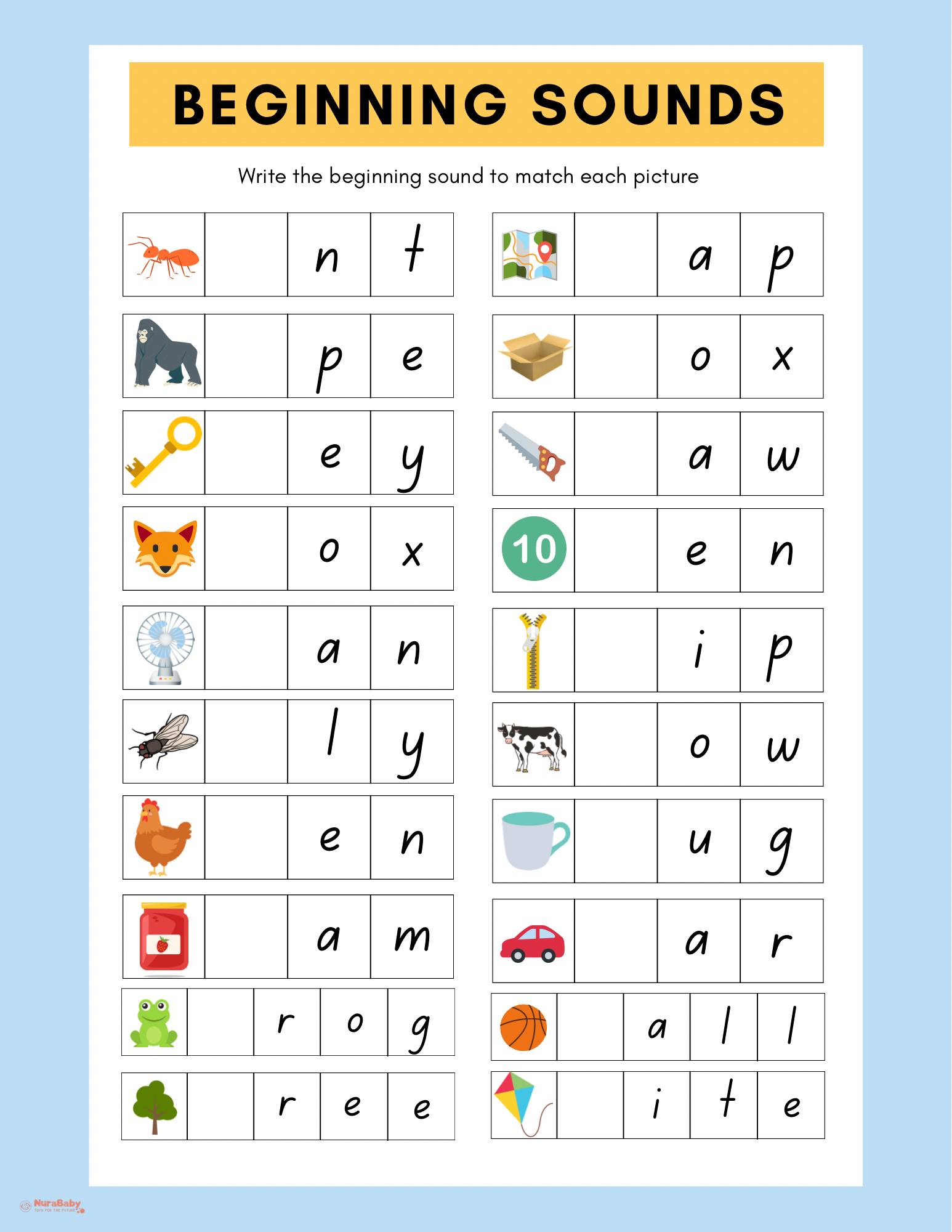 Beginning Sounds Worksheets for Kids: Fun & Easy Phonics Practice