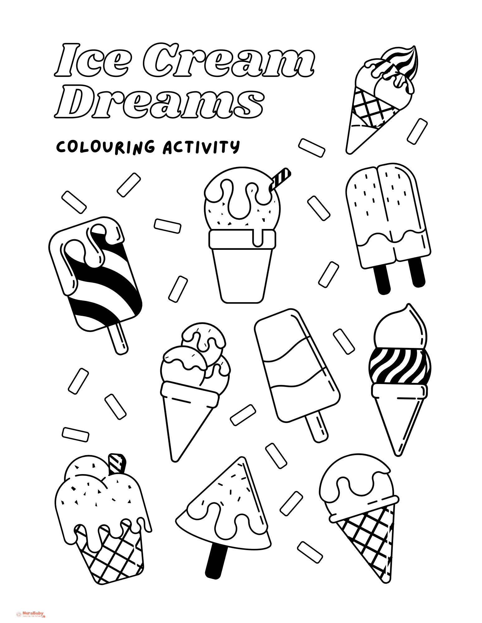 🍦 Ice Cream Dreams: A Sweet Colouring Activity for Kids