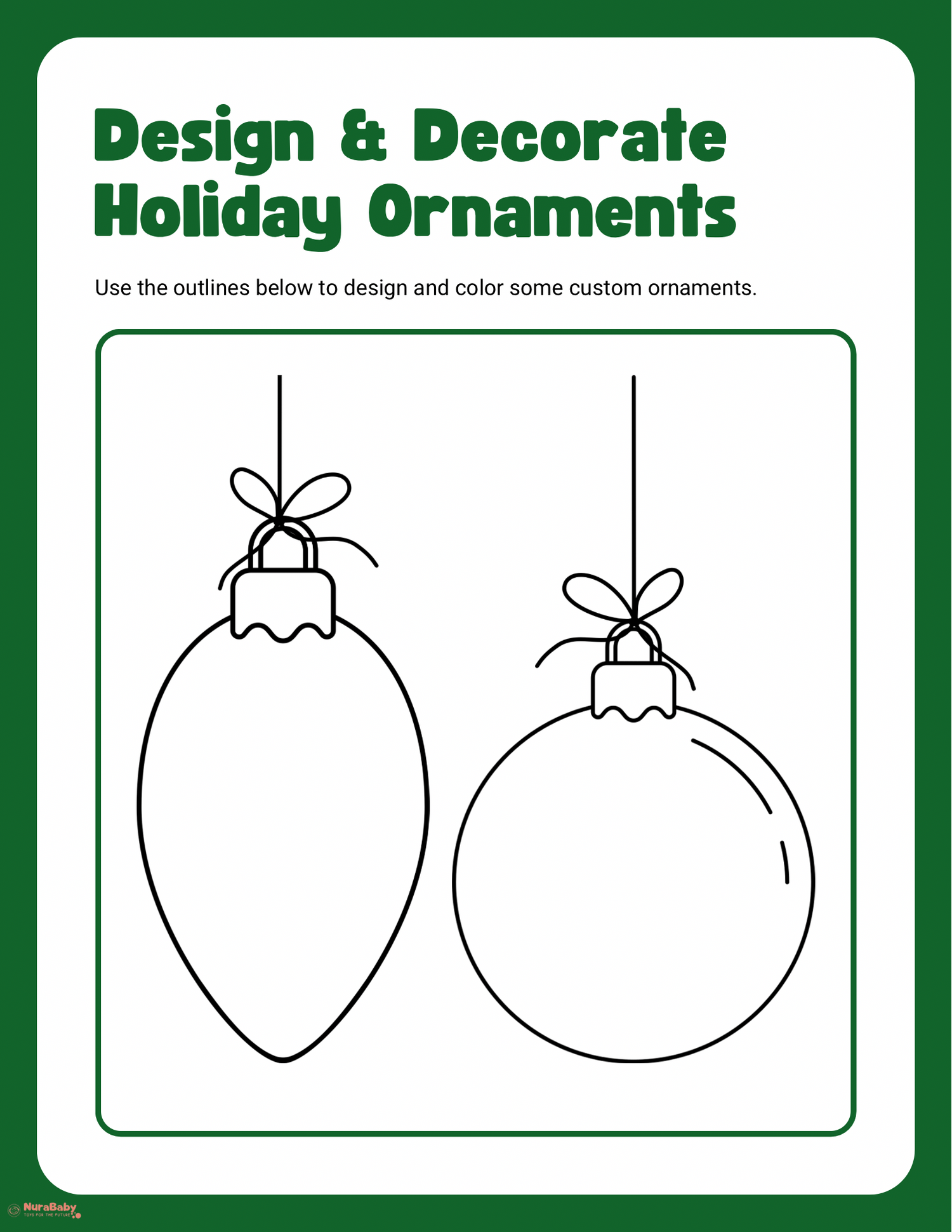 Design & Decorate Holiday Ornaments: A Fun Festive  Kids Activity (Free Printable!)