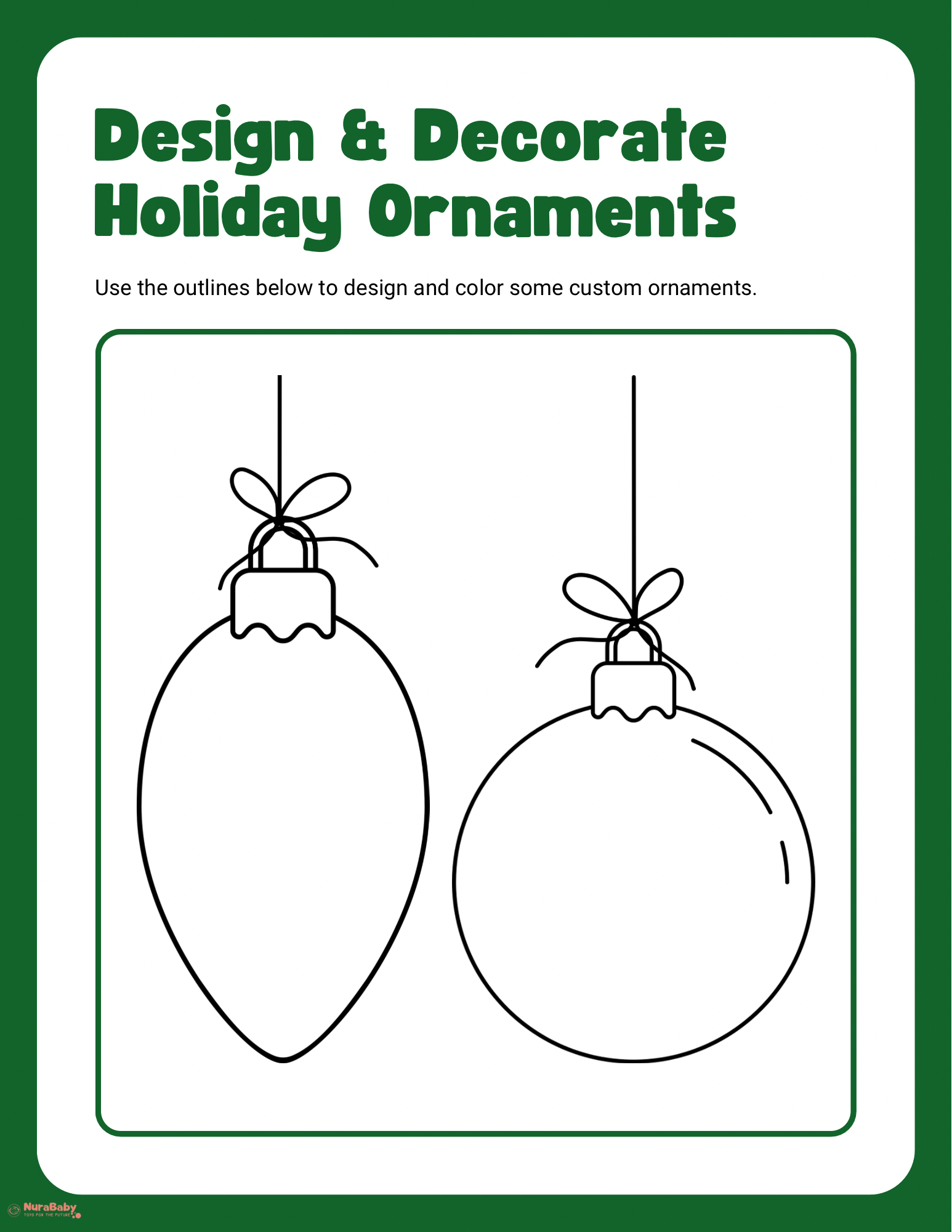 Design & Decorate Holiday Ornaments: A Fun Festive  Kids Activity (Free Printable!)