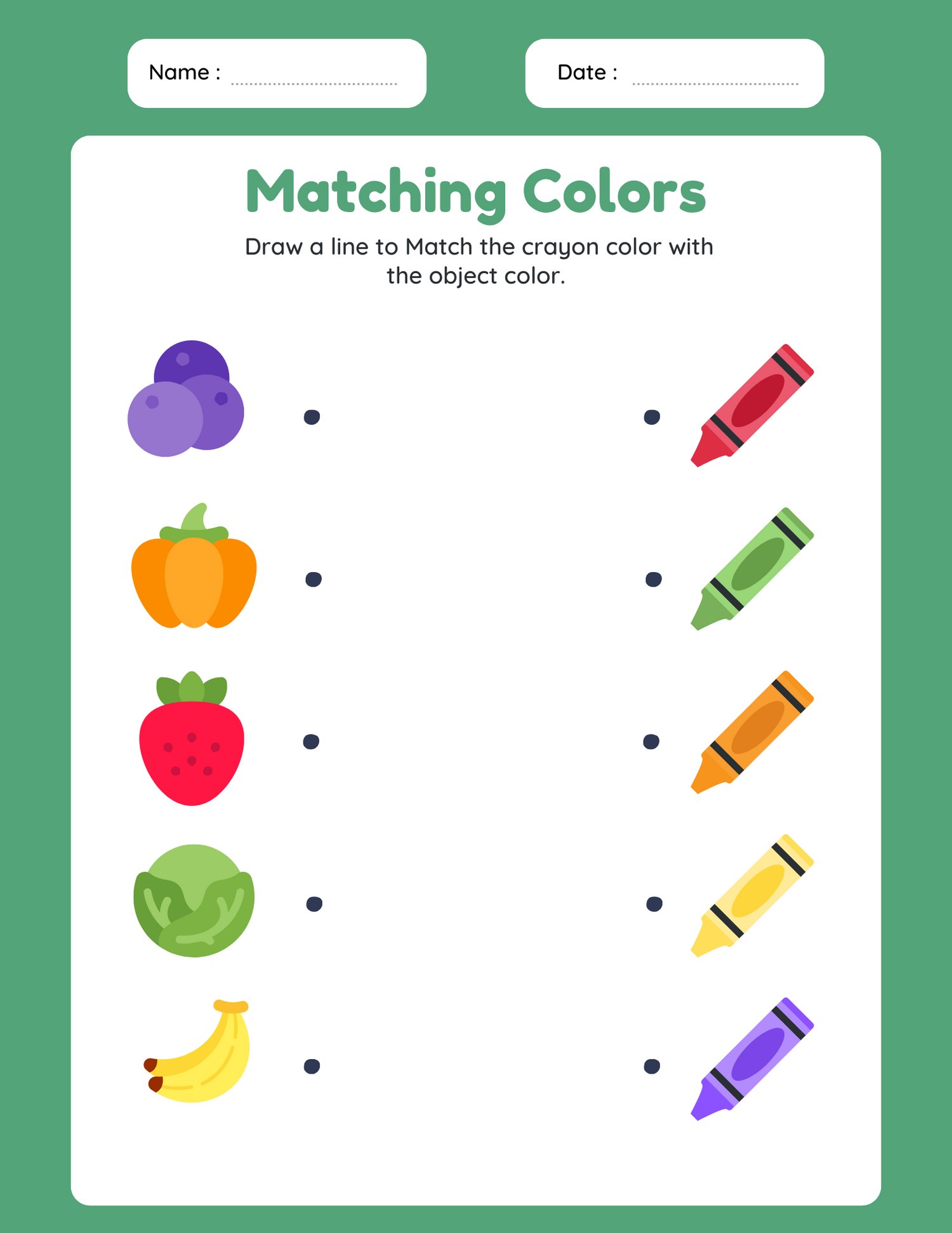 Fruit Color Sorting Activity