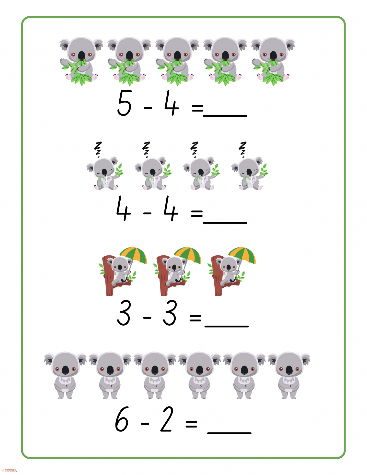 🐨 Making Math Fun: Koala-Themed Subtraction for Early Learners