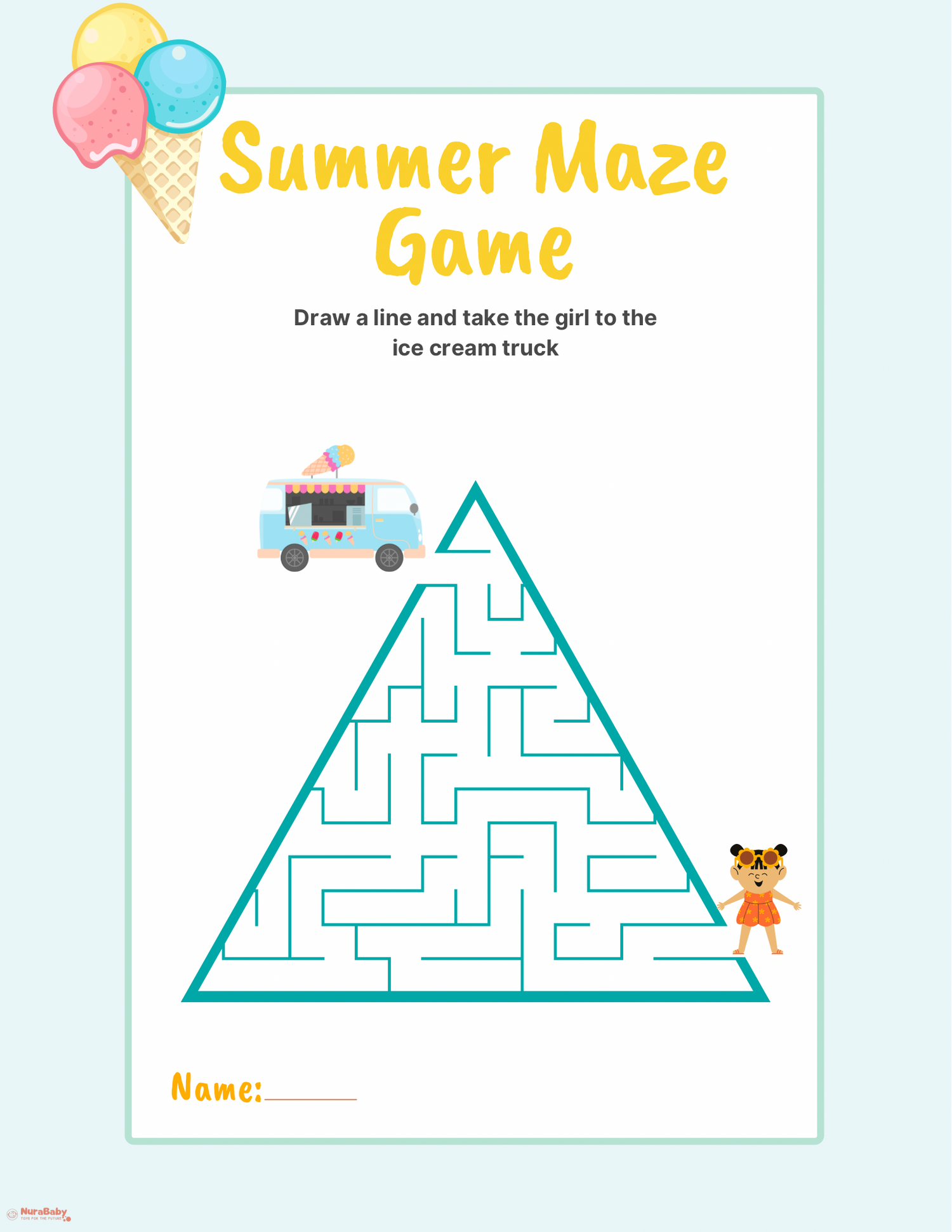 🎉 Summer Maze Game: Fun Learning with Ice Cream Adventures 🍦