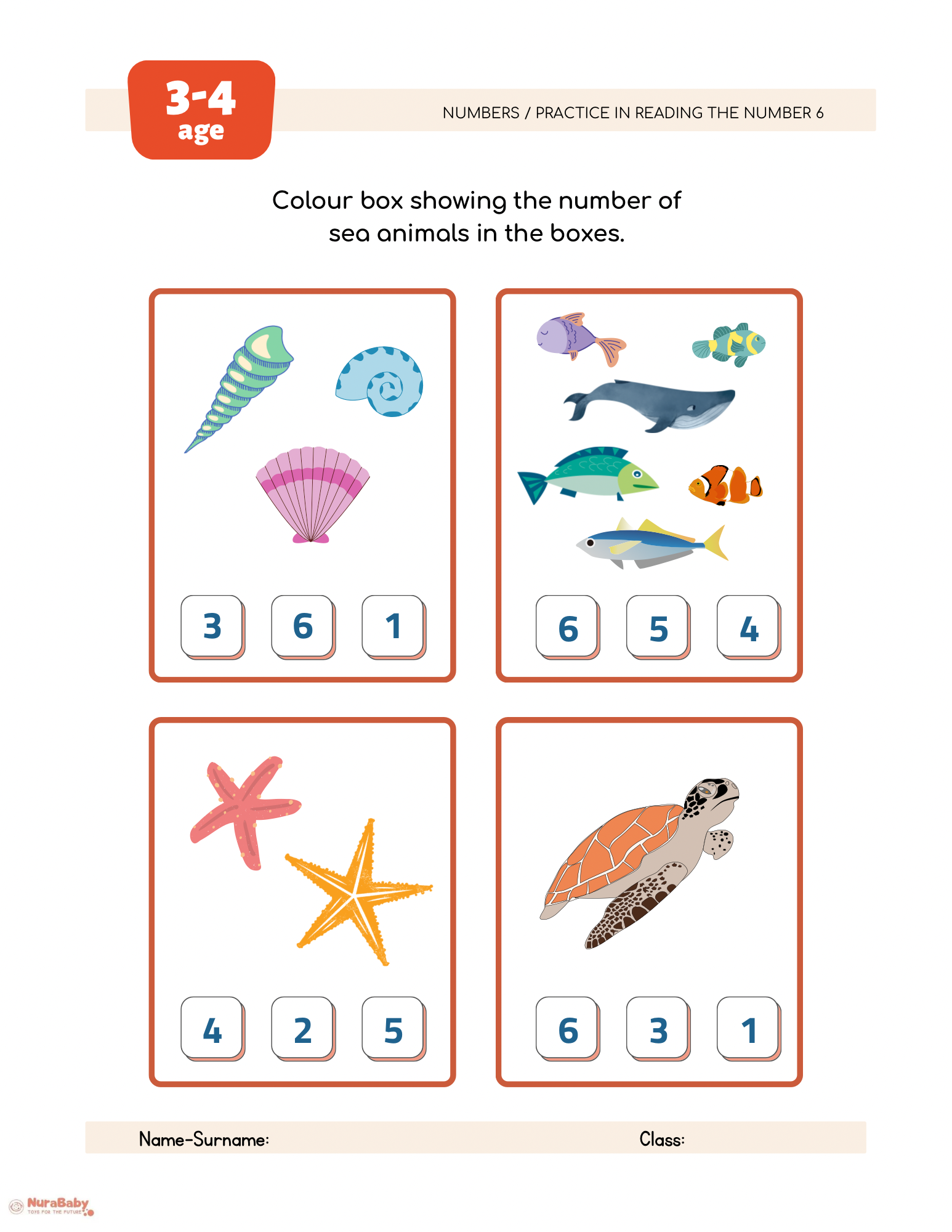 🌊 Sea Animal Counting Activity for Preschoolers (Ages 3–4)