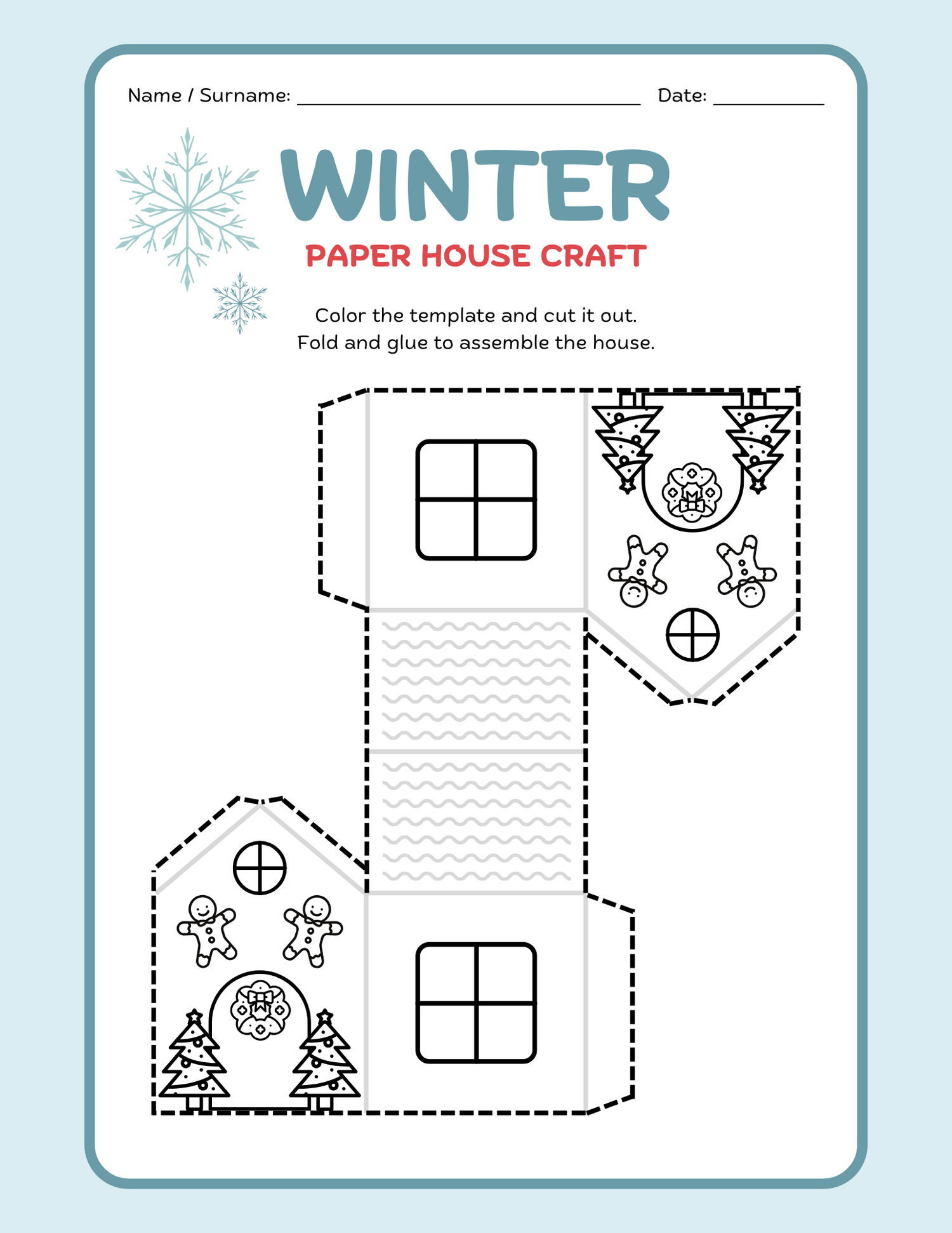 Fun Winter Paper House Craft