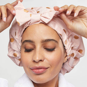 KITSCH - Luxury Shower Cap - Blush Dot