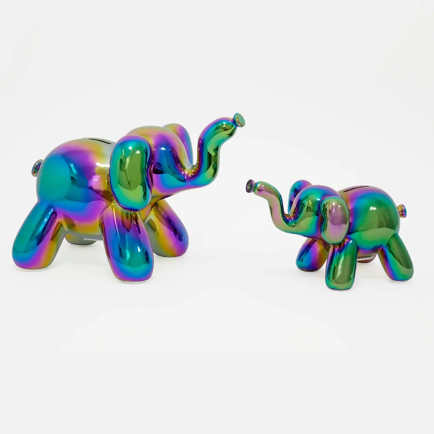 Made By Humans Designs - Balloon Money Bank - Baby Elephant Rainbow