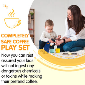 Leo & Friends - Leo & Friends Wooden Coffee Maker Set - 6 Piece Coffee Grinder Kit for Kids 3+ | Perfect Educational Wooden Play Kitchen Set Gift for Holidays & Birthdays