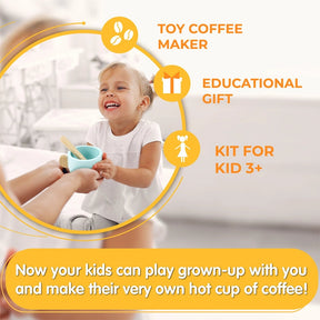Leo & Friends - Leo & Friends Wooden Coffee Maker Set - 6 Piece Coffee Grinder Kit for Kids 3+ | Perfect Educational Wooden Play Kitchen Set Gift for Holidays & Birthdays