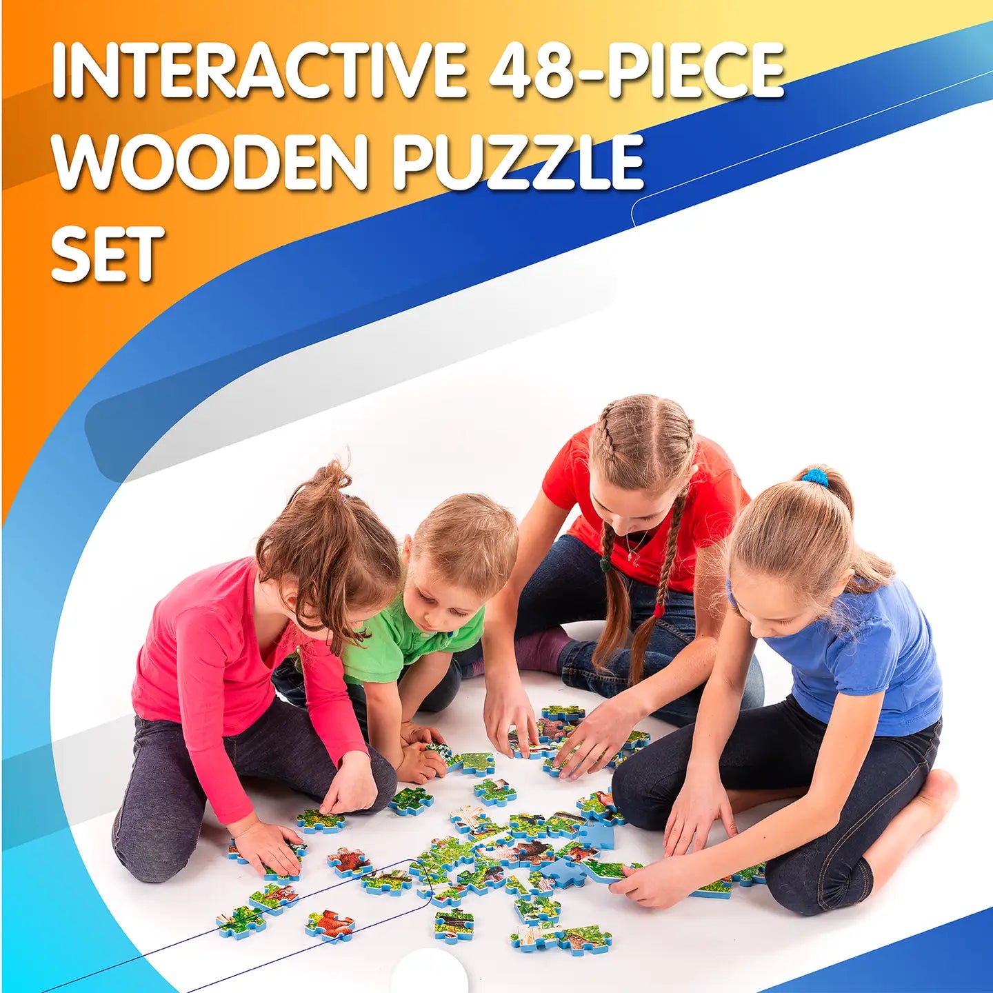 Amusement Park Kid’s Puzzle, 48-Pieces for 3-Years-Old+ | Promotes Dexterity, Problem-Solving, and Creativity | Durable Wooden Puzzle Kit, Educational Gift for Kids Ages 3-6