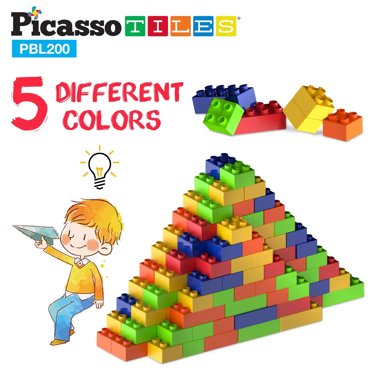 Large Brick Building Blocks - 200pc