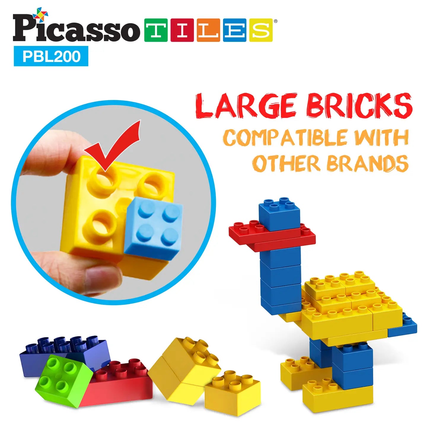 Large Brick Building Blocks - 200pc