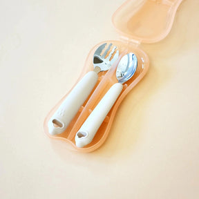 Silicone & Stainless Steel Utensils with Case Spoon & Fork