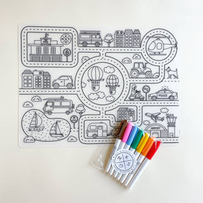 Silicone Reusable Coloring Tablemat for Kids