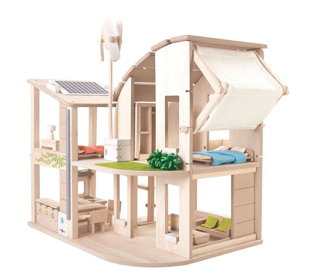 PlanToys - Green Dollhouse With Furniture