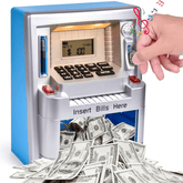 ATM Machine Toy for Real Money with Card Piggy Bank for Kid