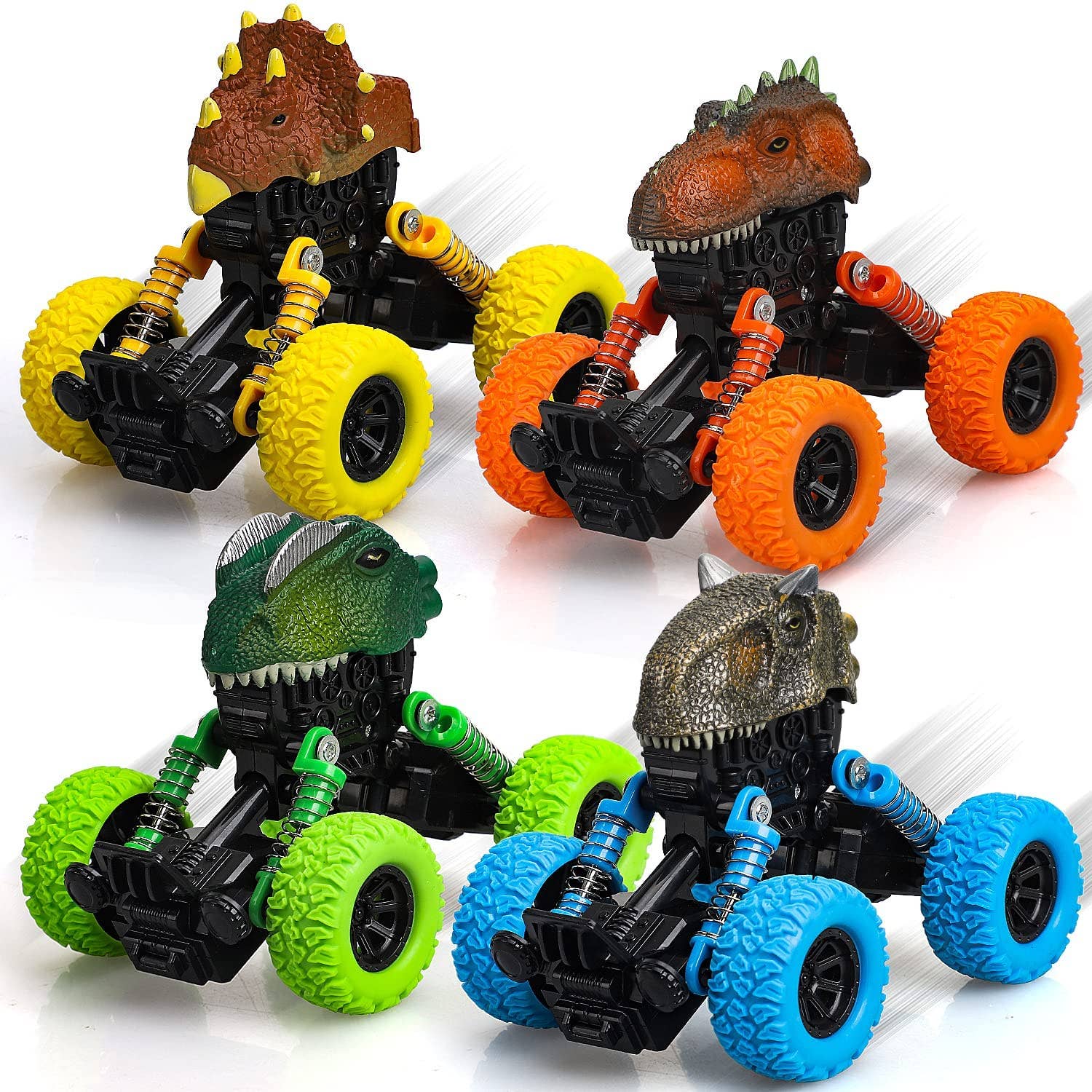 TOY Life - 4 Pack Dinosaur Pull Back Car