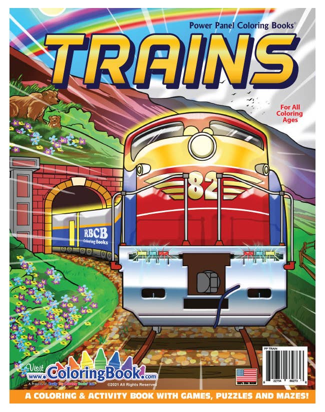 Trains Coloring Book 8.5