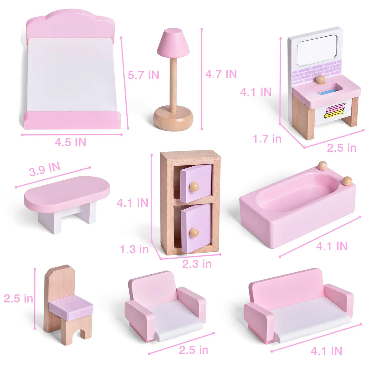 Wooden Doll House Furniture Accessories