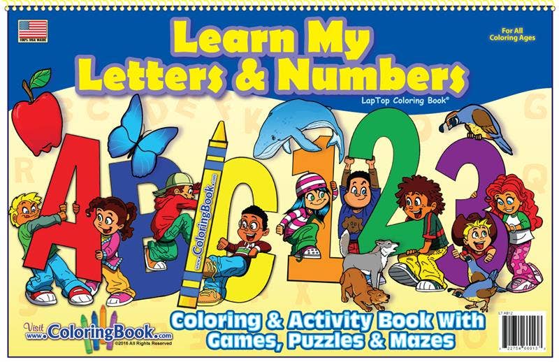 ABC-123 LapTop Coloring Book 17"x11"