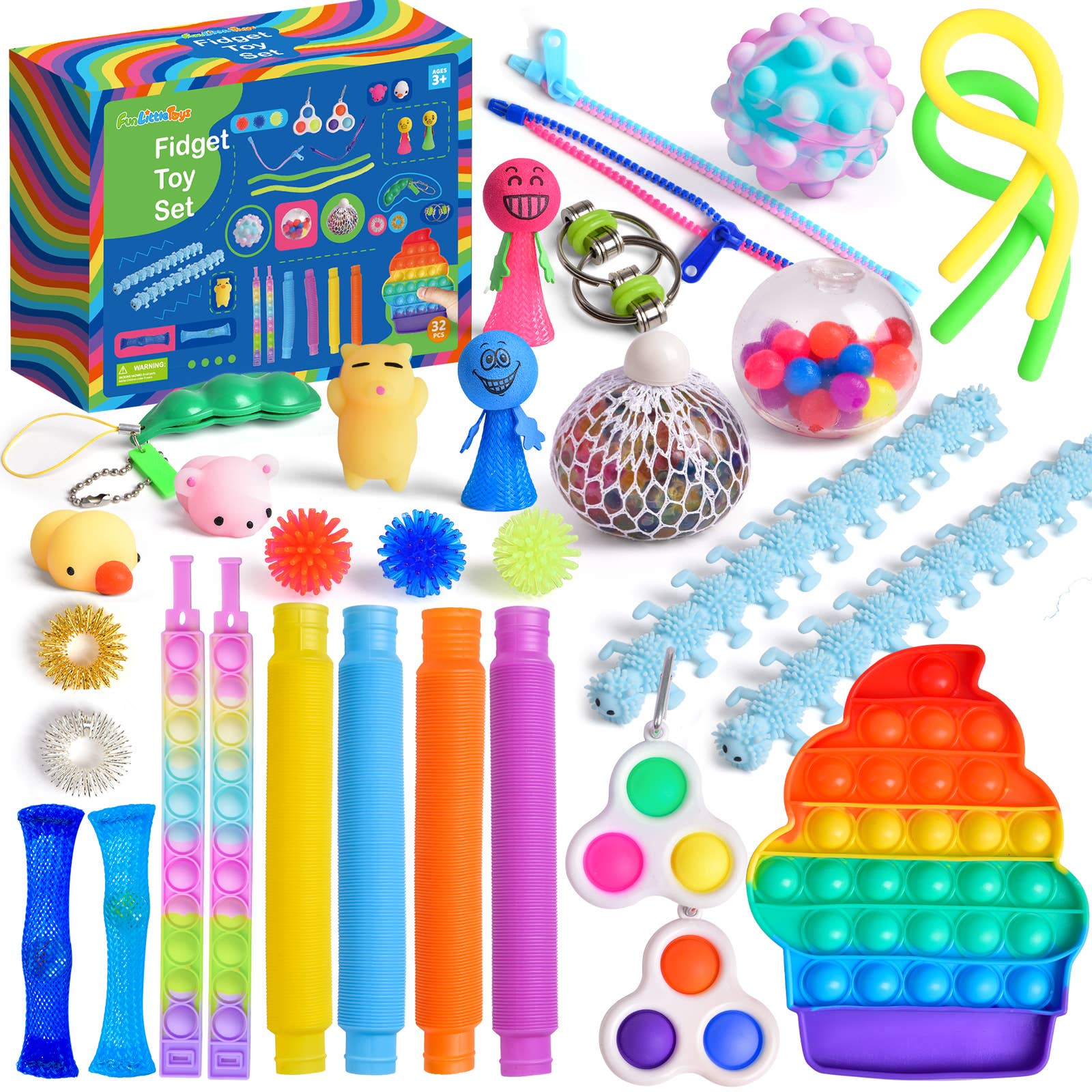 Fun Little Toys - 32 pcs sensory fidget toys for kids